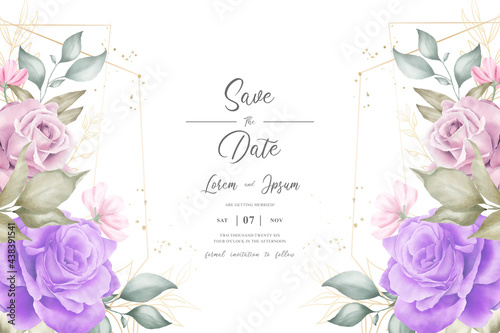 Elegant Floral Arrangement Background with Hand painted Watercolor Flower and Leaves Element © FederiqoEnd