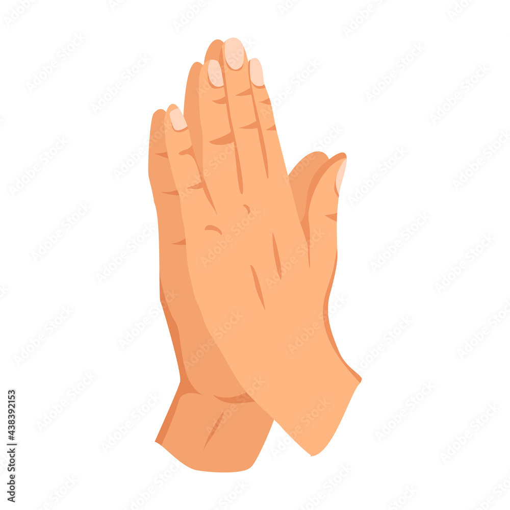 Hand sign. Human hand gesture. Sign language. Isolated illustration Hand sign. Human hand gesture. Sign language. Isolated illustration