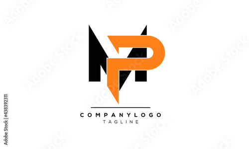  Abstract Letter Initial MP PM Vector Logo Design Template.