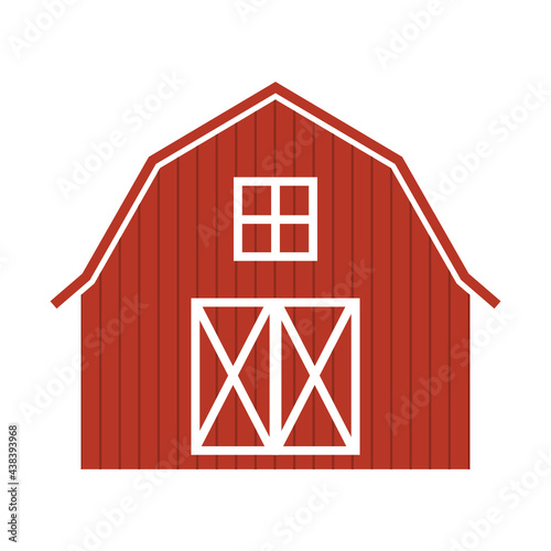 red barn isolated on white