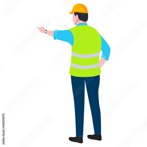 Construction architect engineer worker illustration.
