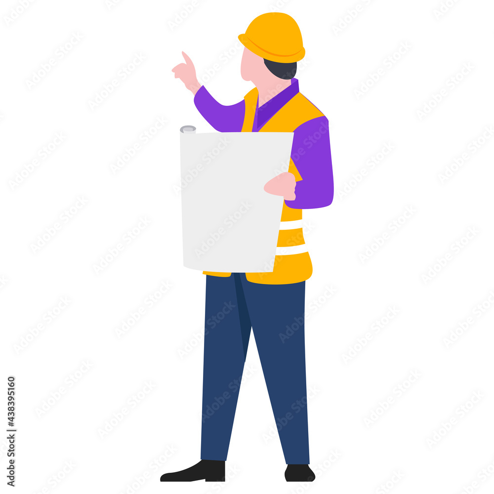 Construction architect engineer worker illustration. Construction architect engineer worker illustration.