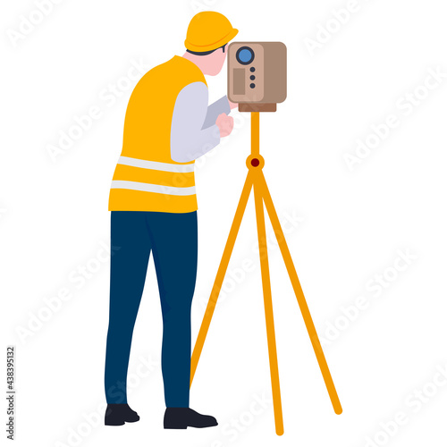 Construction architect engineer worker illustration.