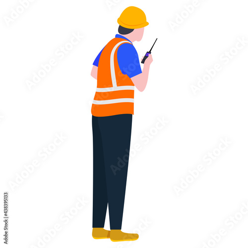 Construction architect engineer worker illustration.