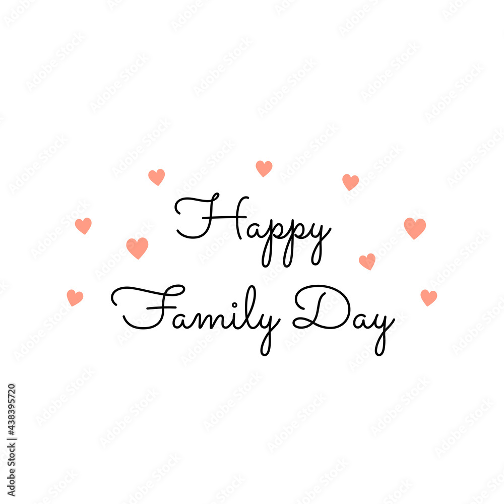 Happy Family Day with hearts