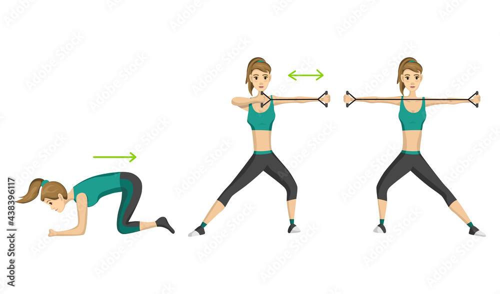 Woman fitness.  slim woman doing fitness workout with stretch. Active and healthy life concept