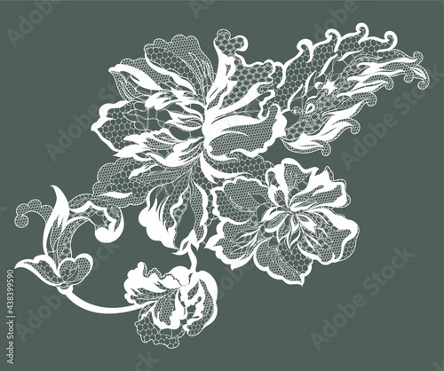 lace flower, bouquet, vector illustration