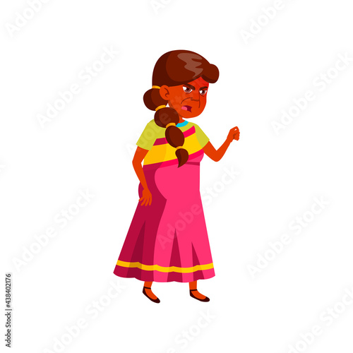 india old woman quarrelling with grandfather in room cartoon vector. india old woman quarrelling with grandfather in room character. isolated flat cartoon illustration