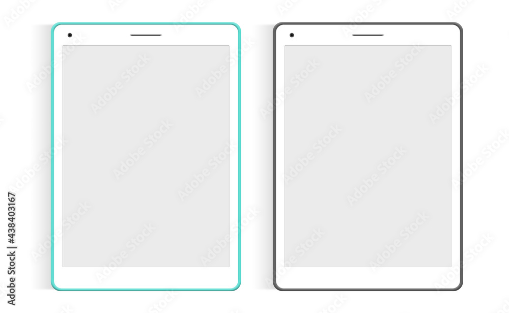 Tab mockups. Tablets with blank screens. Tab mockups In two colors. Screen mockups. Tab mockups. Tablets with blank screens. Tab mockups In two colors. Screen mockups.