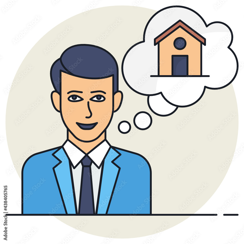 Dream House Concept, Thinking about Custom Design Home Vector Icon Design, urban and suburban house Symbol, Real Estate and Property Sign, Apartment and Mortgage Stock illustration Dream House Concept, Thinking about Custom Design Home Vector Icon Design, urban and suburban house Symbol, Real Estate and Property Sign, Apartment and Mortgage Stock illustration
