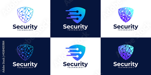 security shield concept. internet security. logo design collection