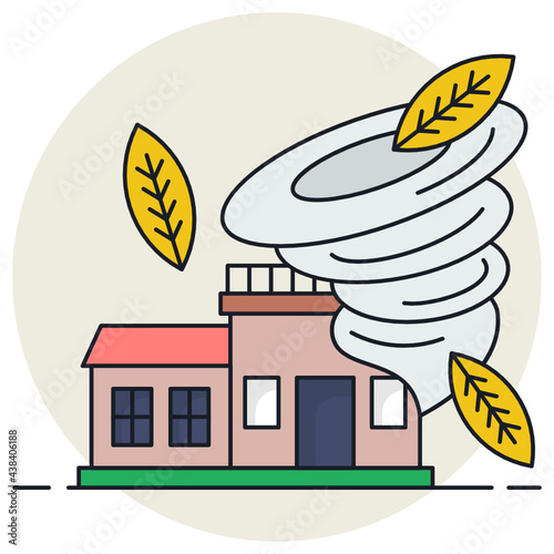 cyclone proof house Concept, Hurricanes and Typhoons resistant properties Vector Icon Design, urban and suburban house Symbol, Real Estate and Property Sign, Apartment and Mortgage Stock illustration