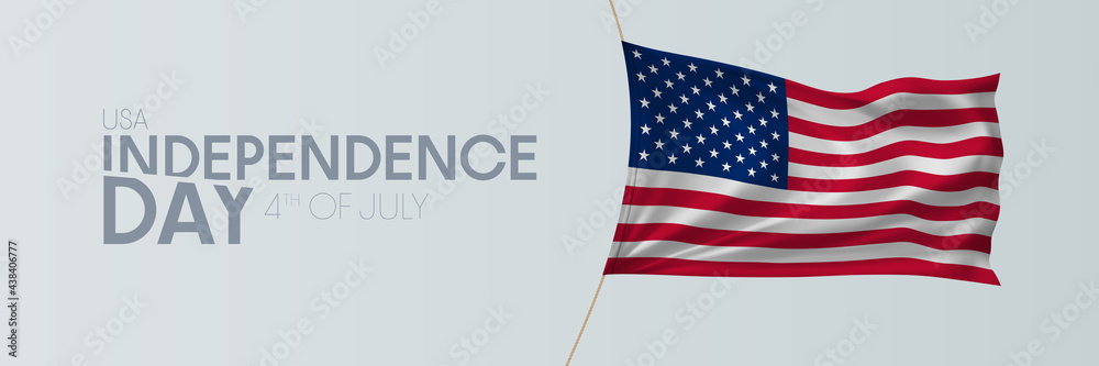 Naklejka premium USA independence day vector banner, greeting card.