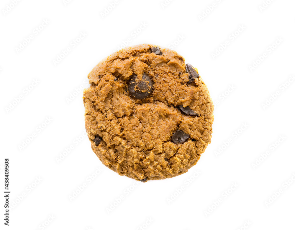 Chocolate chip cookie isolated on white background Chocolate chip cookie isolated on white background