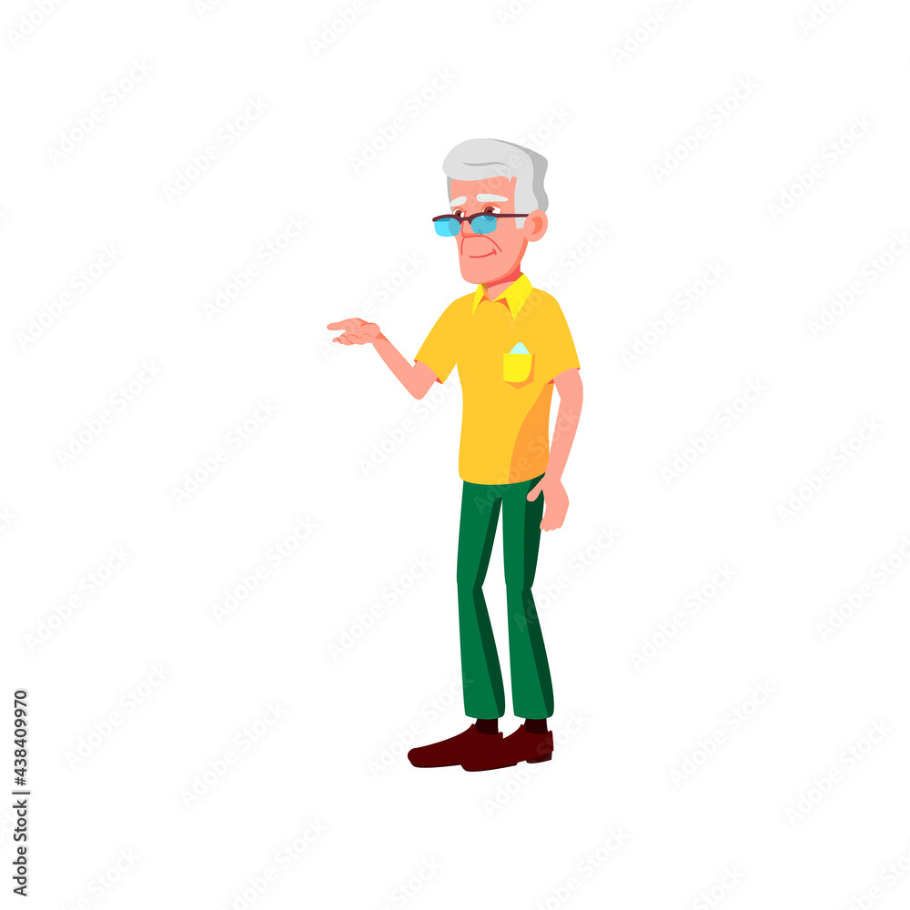 caucasian elderly man talking with grandmother cartoon vector. caucasian elderly man talking with grandmother character. isolated flat cartoon illustration