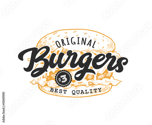 Burger Retro Emblem