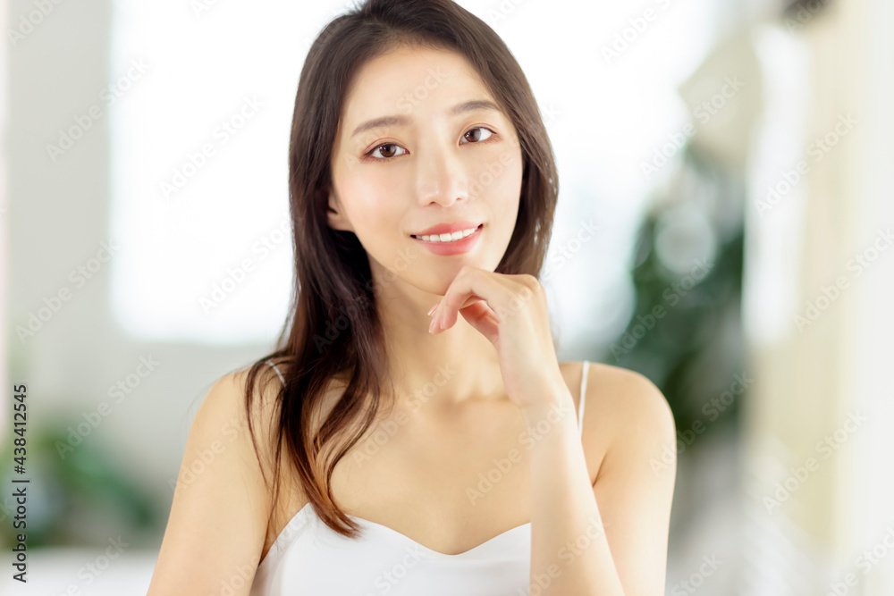 Beautiful pretty asian woman with clean fresh healthy skin Beautiful pretty asian woman with clean fresh healthy skin