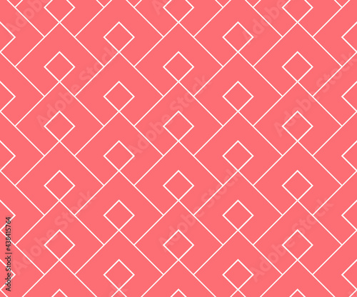 Abstract geometric pattern. A seamless vector background. White and pink ornament. Graphic modern pattern. Simple lattice graphic design