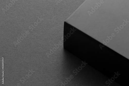 Black graphic parts and copy space on black background