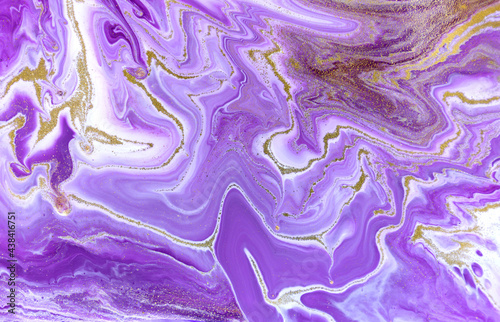 Marble purple acrylic texture. Agate ripple background.