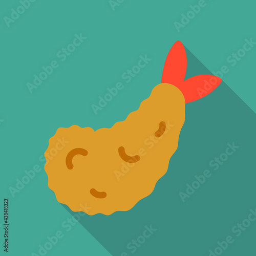 Tempura Vector Icon in Flat Style. Tempura is a traditional Japanese dish loved by people in Japan. Vector illustration icon can be used for an app, website, or part of a logo.