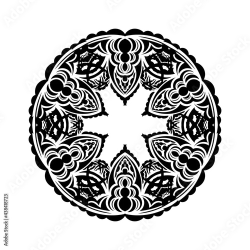 Decorative ornaments in the shape of a flower. Mandala Good for logos, tattoos, prints and postcards. Isolated on white background. Vector illustration