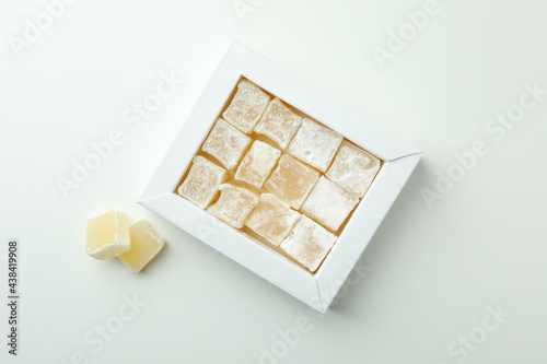 Εκτύπωση καμβά Delicious turkish delight on white background, top view