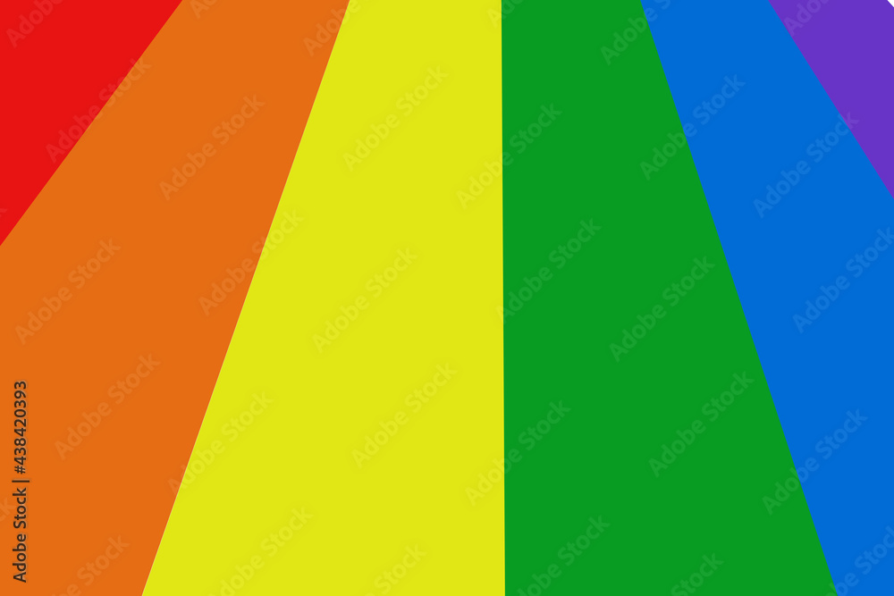 Flaga LGBT, grafika kolorowa. Tęcza z kolorami, która oznacza wolność. Tło abstrakcyjne - obrazy, fototapety, plakaty 