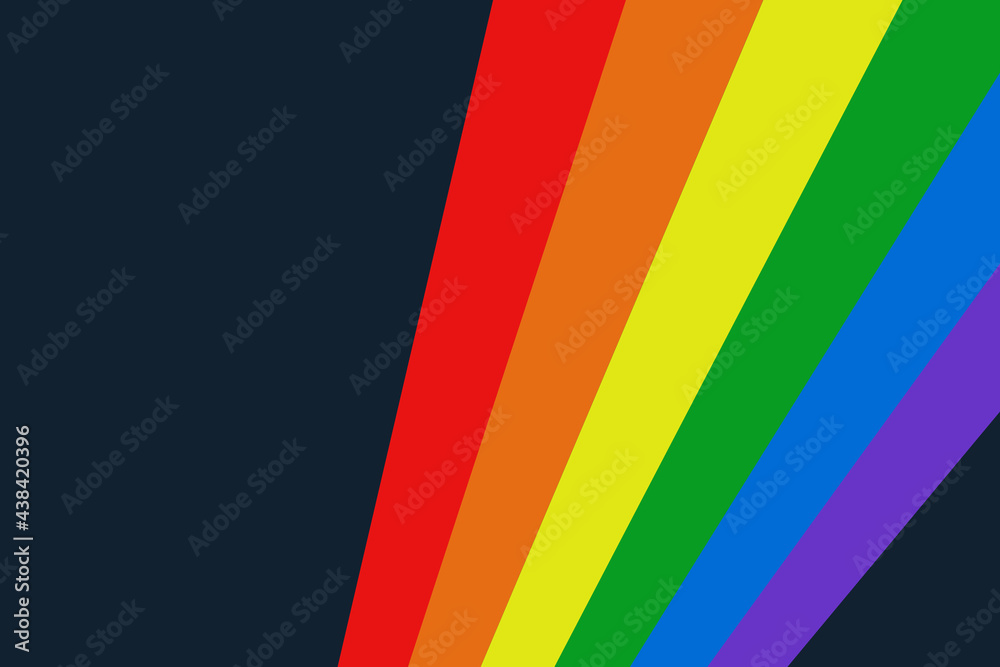 Flaga LGBT, grafika kolorowa. Tęcza z kolorami, która oznacza wolność. Tło abstrakcyjne