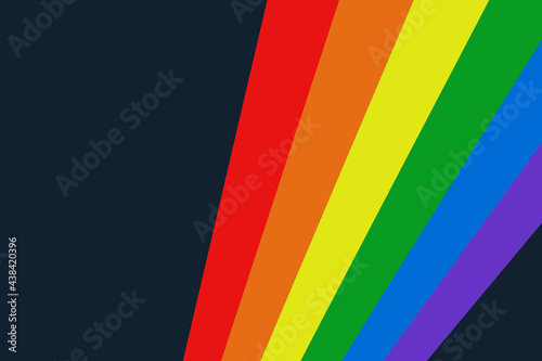 Flaga LGBT, grafika kolorowa. Tęcza z kolorami, która oznacza wolność. Tło abstrakcyjne