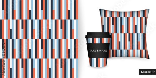 Striped seamless pattern. Abstract background elegant colorful lines. Vector illustration vertical stripes. Repeating texture. Ornament in stripe. Design paper, wallpaper, textile, fabric. Mockup.
