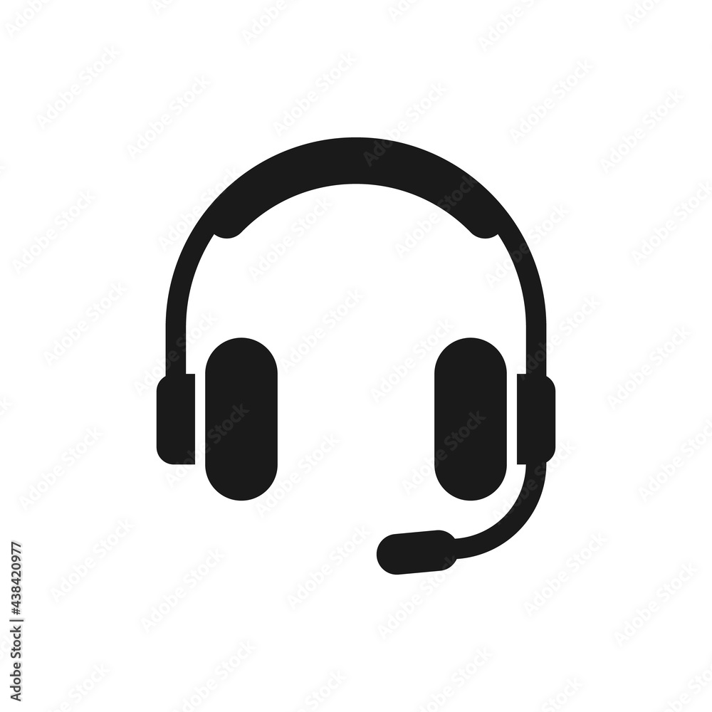 Headset icon. Customer support, call center symbol for web and mobile UI design. Headset icon. Customer support, call center symbol for web and mobile UI design.