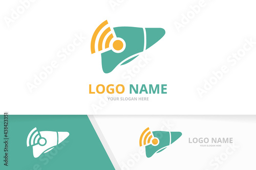 Vector liver and wifi logo combination. Unique internal organ and signal logotype design template.
