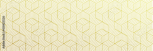 Gold pattern background. Vector seamless golden geometric Christmas pattern texture. Luxury holiday paper wrapping design.
