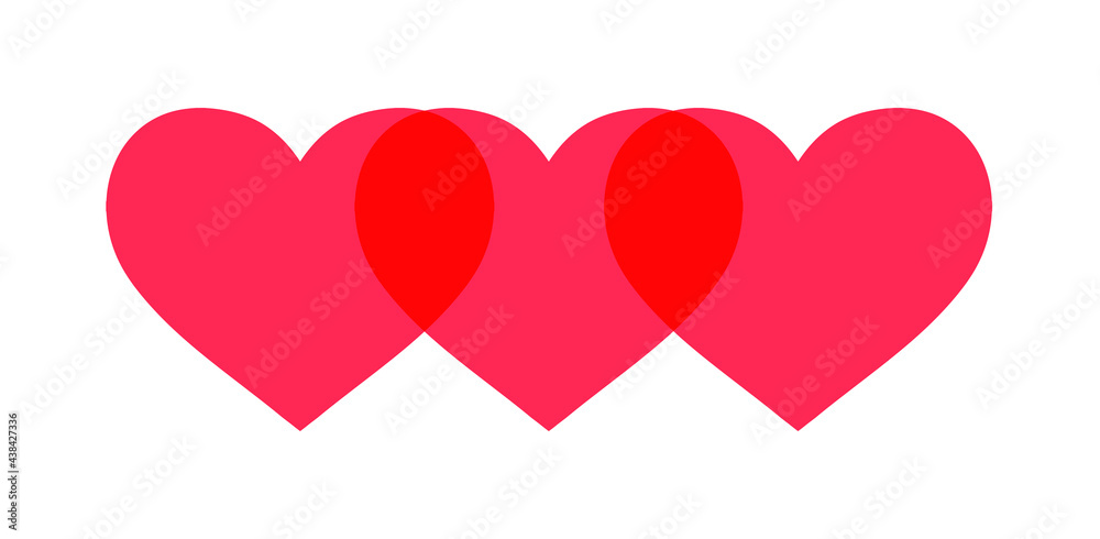 Vector Heart Icon. 3 love shapes. Vector love consists of three models