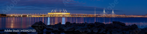 Stadium, cable-stayed bridge and expressway in Saint Petersburg