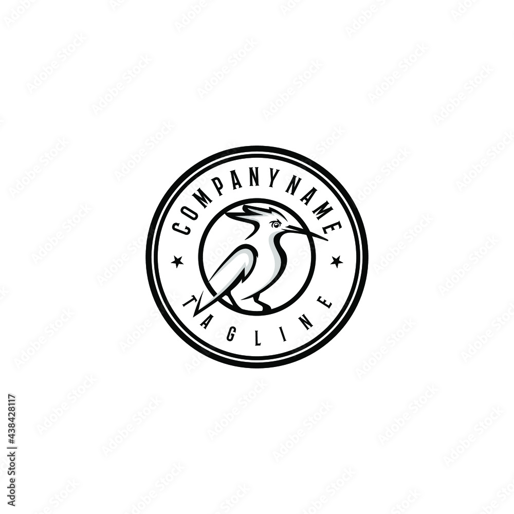 Bird line art logo design template. Awesome a hoopoe bird logo. A bird line art logotype. Bird line art logo design template. Awesome a hoopoe bird logo. A bird line art logotype.