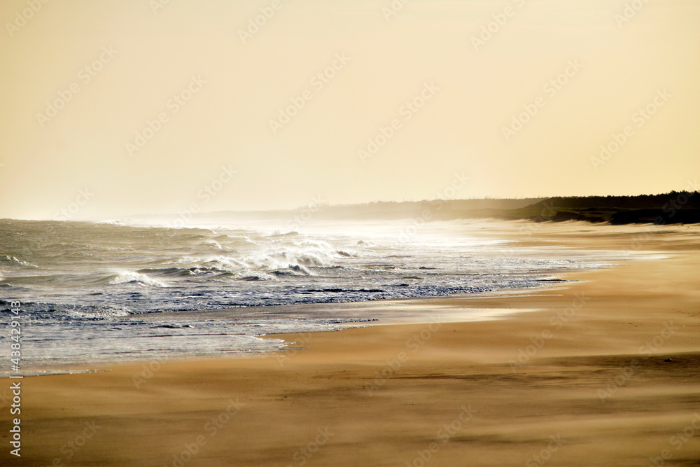 waves on deserted beach