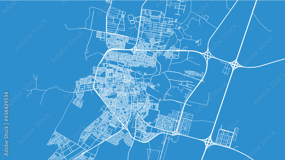 Urban vector city map of Ha'il, Saudi Arabia, Middle East