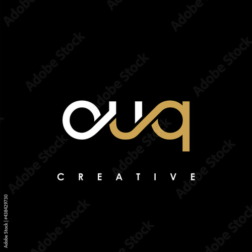 OUQ Letter Initial Logo Design Template Vector Illustration