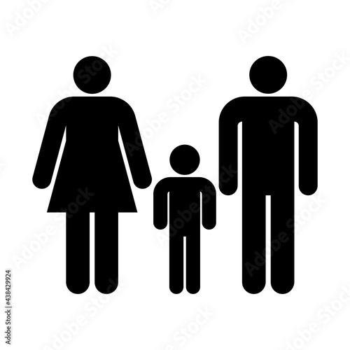 Family icon. Father, mother, child. Vector illustration.