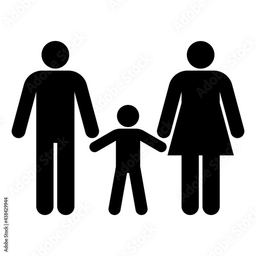 Family icon. Father, mother, child. Vector illustration.