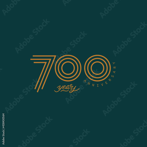 700 years anniversary pictogram vector icon, 700th year birthday logo label.