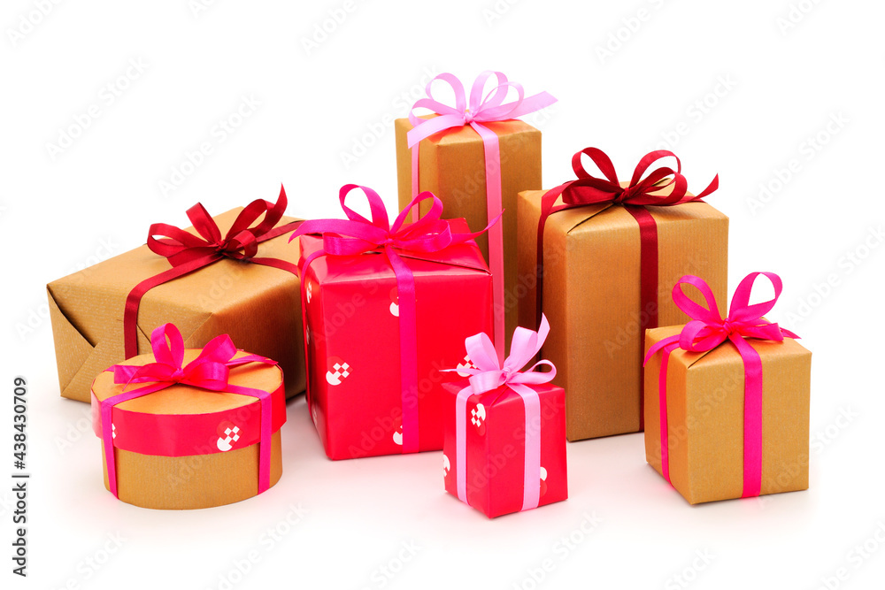 Obraz premium Gift boxes, gifts on a white background isolated.