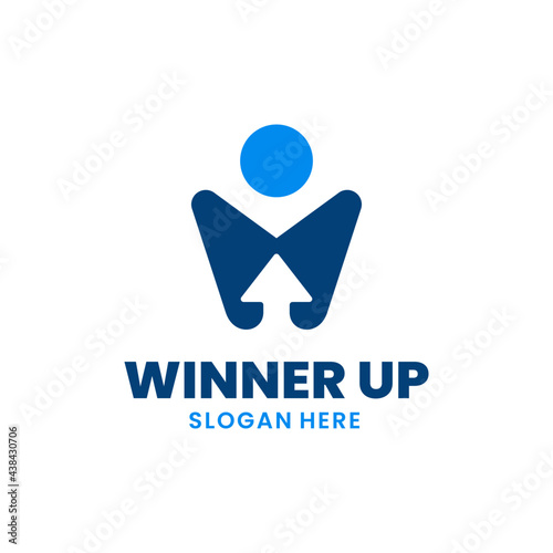 Abstract People Progress Logo Template Design. Creative arrow up logo, growth and success concept.