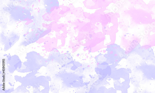 Abstract violet and pink watercolor on white background.The color splashing on the paper.It is a hand drawn.