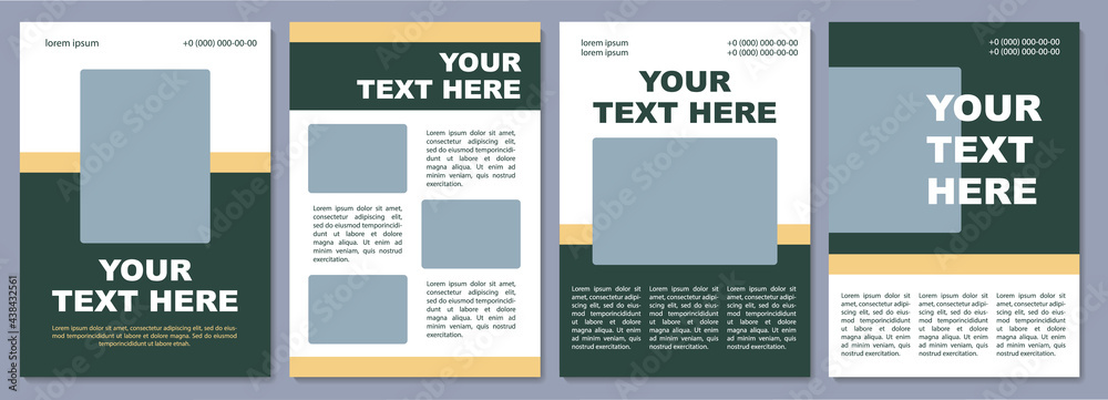 Organization promotion brochure template. Flyer, booklet, leaflet print, cover design with copy space. Your text here. Vector layouts for magazines, annual reports, advertising posters