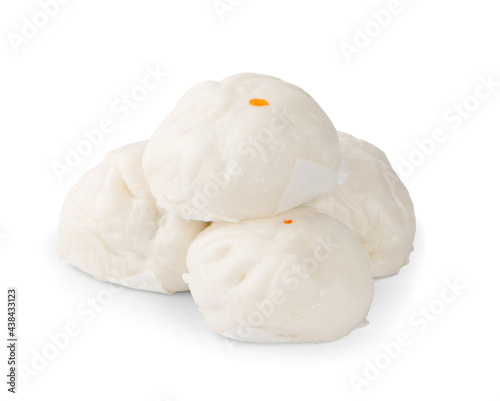 Chinese steamed roll. Close up on white background