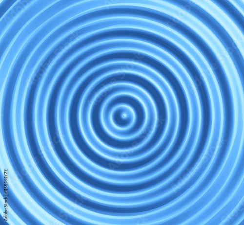 Blue abstract background.Abstract blue background with waves.View of radial water ripples.Underwater, sea or ocean concept.Water swirl or spinning.Realistic vector illustration.