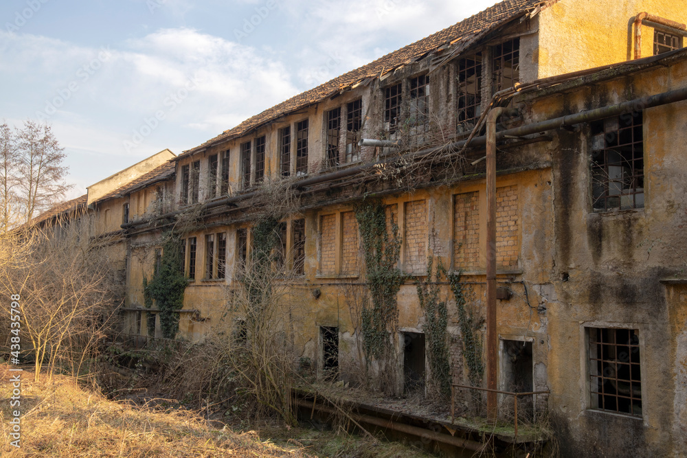 Olona Valley (VA), Italy - April 01, 2021: Old factories and industrial archeology.